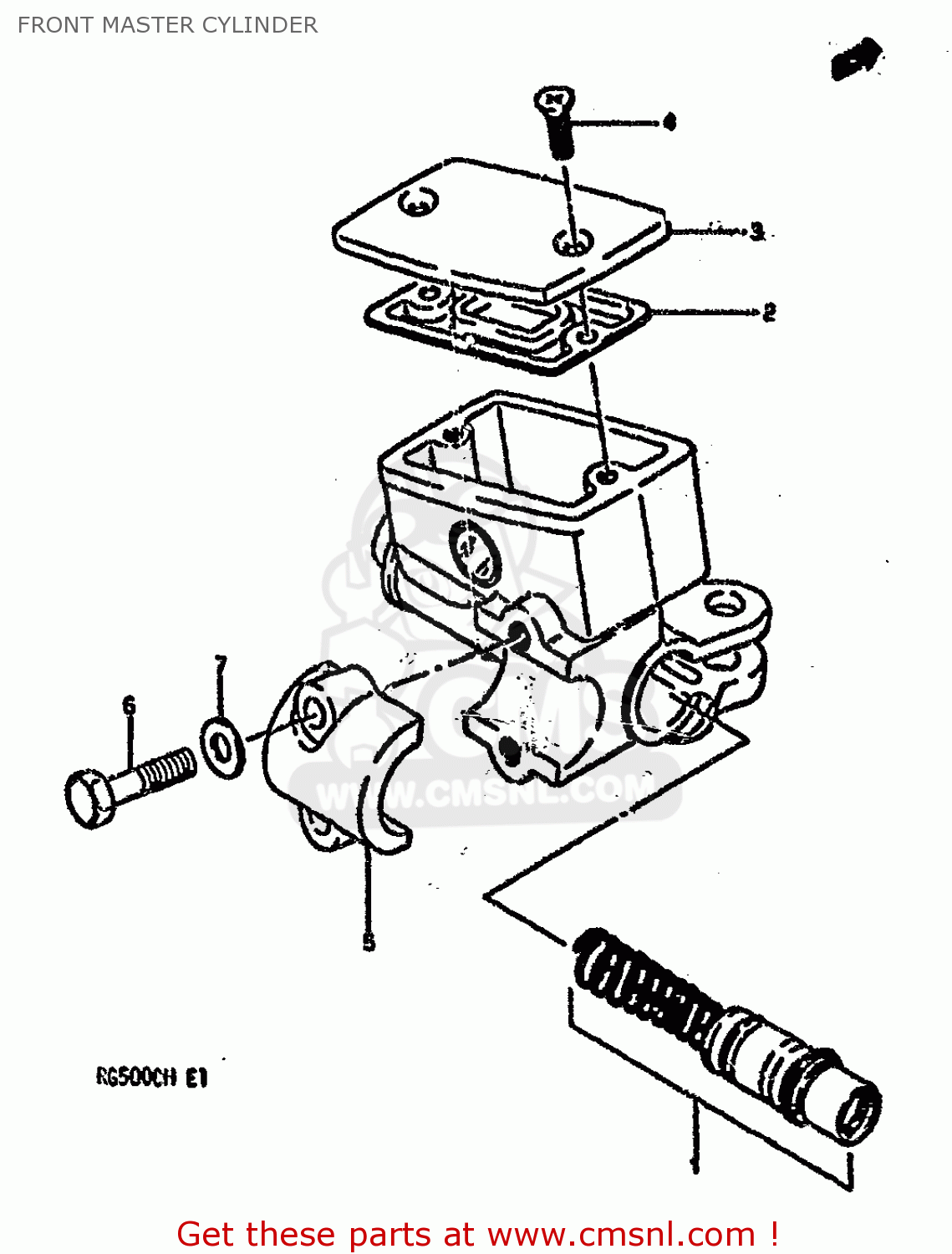 FRONT MASTER CYLINDER RG500C 1987 (H) (E01 E02 E04 E06 E15 16 17 21 22 24 25 34 39 53)