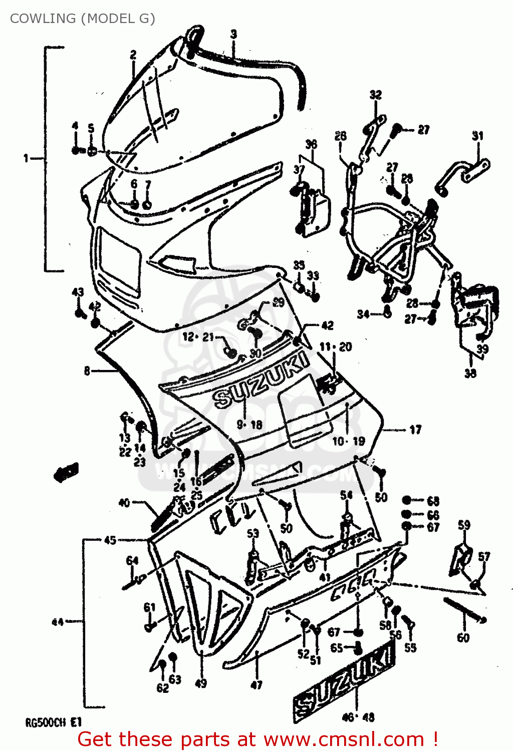 COWLING (MODEL G) RG500C 1987 (H) (E01 E02 E04 E06 E15 16 17 21 22 24 25 34 39 53)