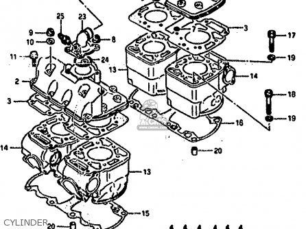 CYLINDER - RG500C 1987 (H) (E01 E02 E04 E06 E15 16 17 21 22 24 25 34 39 53)