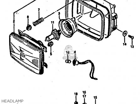 HEADLAMP - RG500C 1987 (H) (E01 E02 E04 E06 E15 16 17 21 22 24 25 34 39 53)