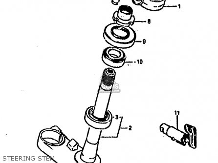 STEERING STEM - RG500C 1987 (H) (E01 E02 E04 E06 E15 16 17 21 22 24 25 34 39 53)