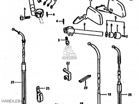 HANDLEBAR - RG500C 1987 (H) (E01 E02 E04 E06 E15 16 17 21 22 24 25 34 39 53)