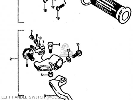 LEFT HANDLE SWITCH (MODEL G) - RG500C 1987 (H) (E01 E02 E04 E06 E15 16 17 21 22 24 25 34 39 53)