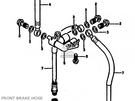 FRONT BRAKE HOSE - RG500C 1987 (H) (E01 E02 E04 E06 E15 16 17 21 22 24 25 34 39 53)