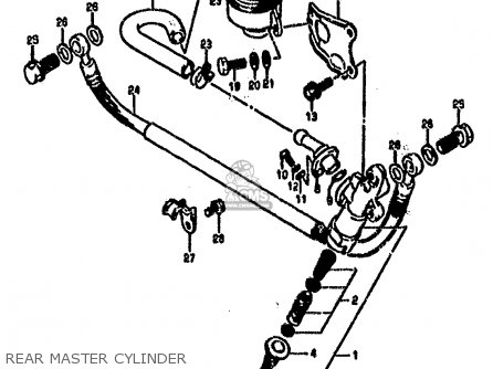 REAR MASTER CYLINDER - RG500C 1987 (H) (E01 E02 E04 E06 E15 16 17 21 22 24 25 34 39 53)