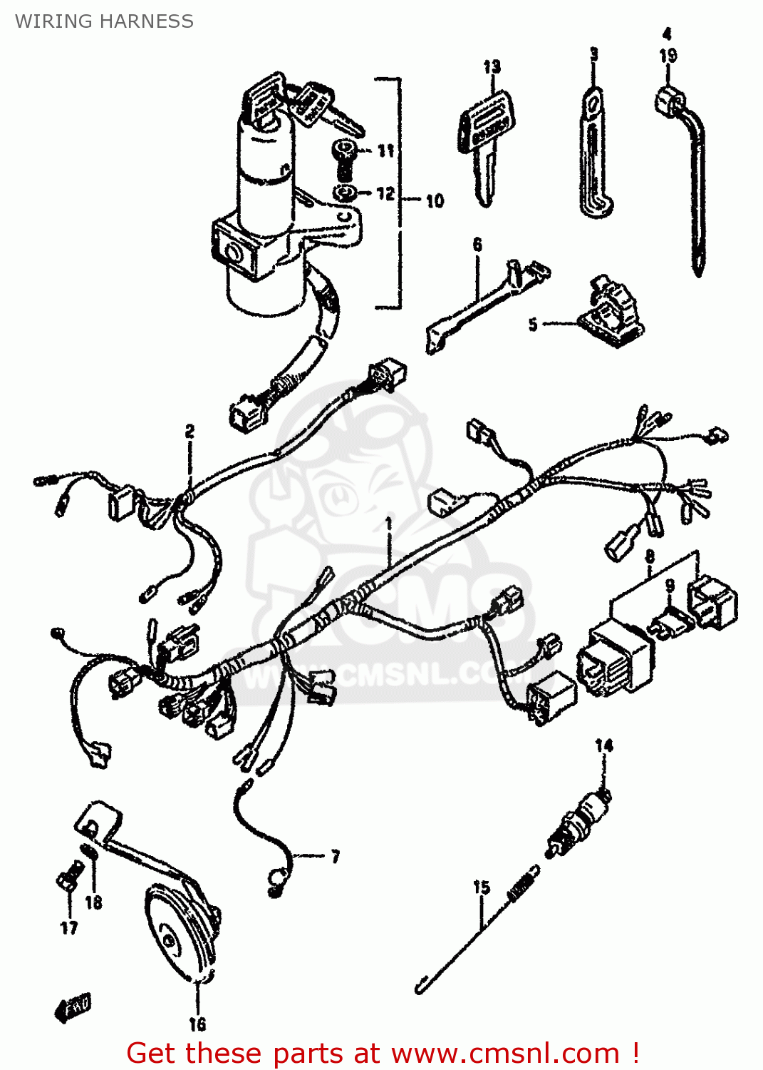 Suzuki RG80 1988 (J) FRANCE GERMANY (E04 E22) WIRING HARNESS - buy ...