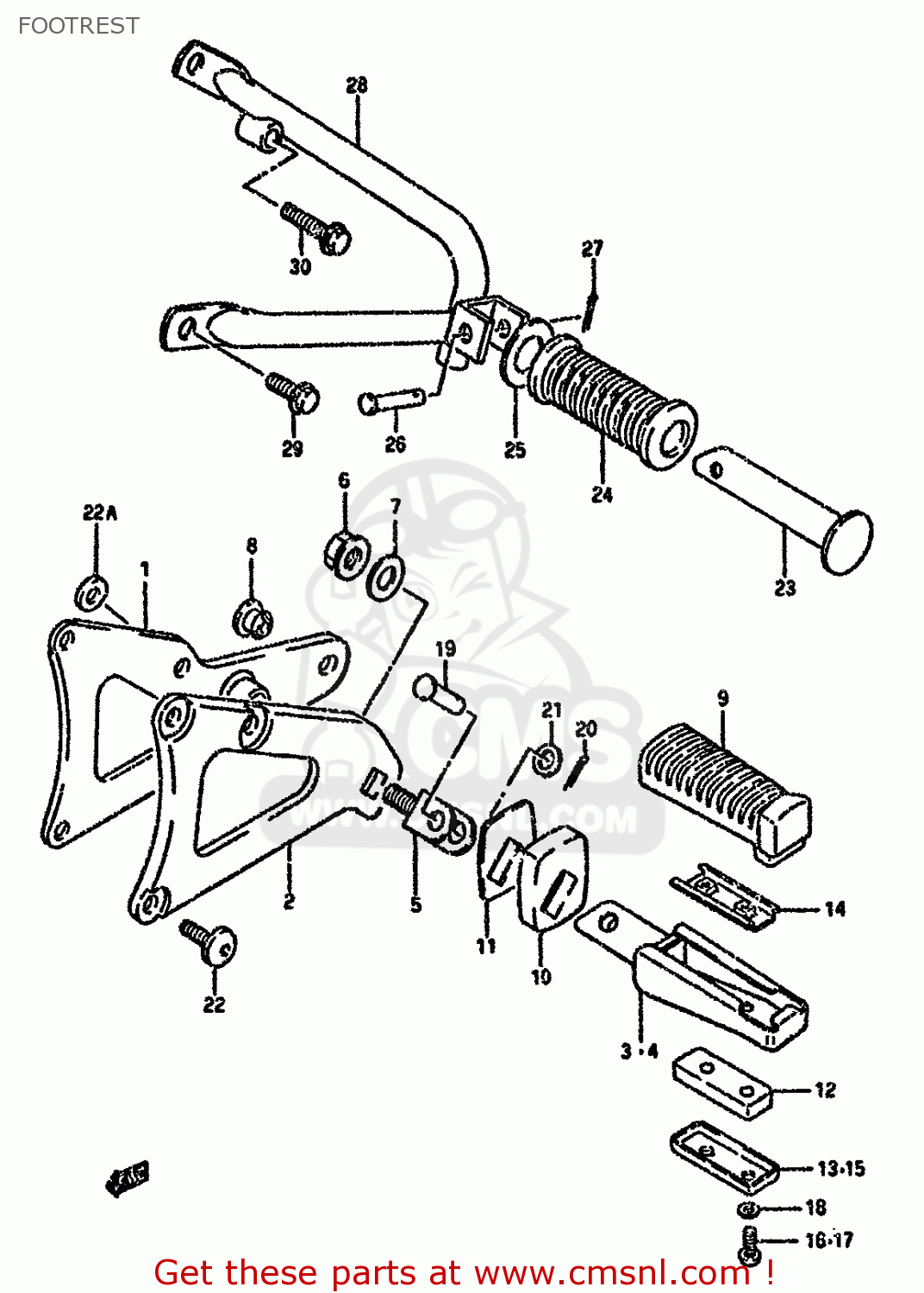 FOOTREST RG80 1988 (J) FRANCE GERMANY (E04 E22)