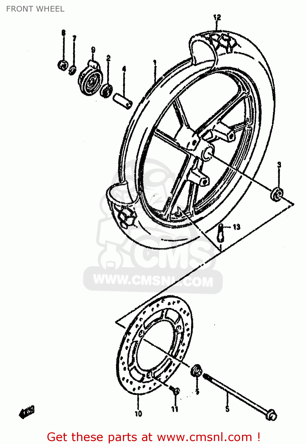 FRONT WHEEL RG80 1988 (J) FRANCE GERMANY (E04 E22)