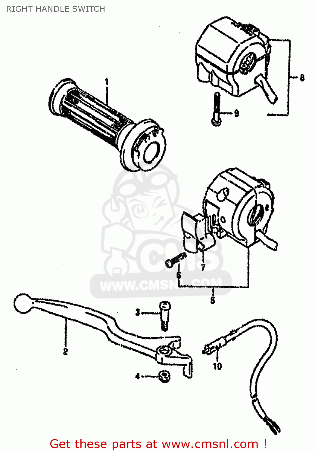 RIGHT HANDLE SWITCH RG80 1988 (J) FRANCE GERMANY (E04 E22)