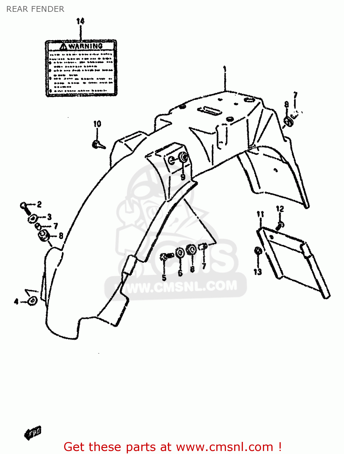 REAR FENDER RG80 1988 (J) FRANCE GERMANY (E04 E22)