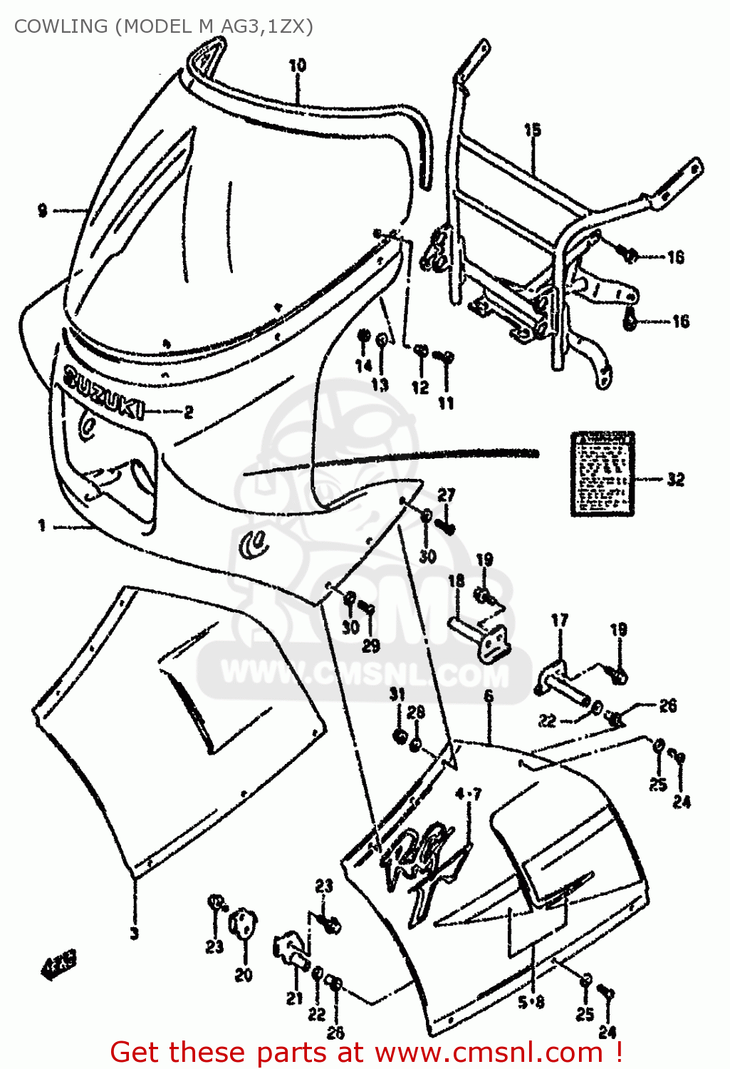 COWLING (MODEL M AG3,1ZX) RG80 1988 (J) FRANCE GERMANY (E04 E22)