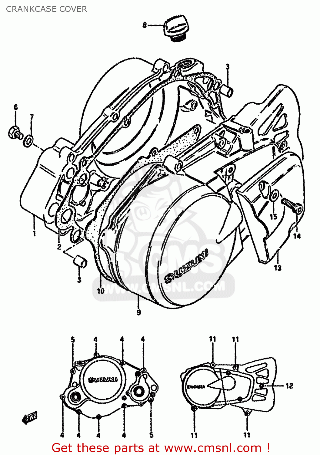 CRANKCASE COVER RG80 1988 (J) FRANCE GERMANY (E04 E22)
