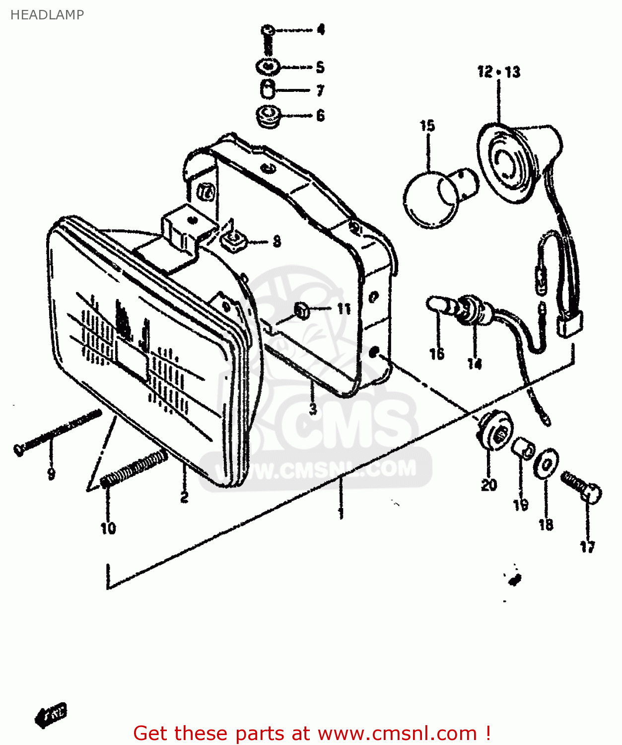 HEADLAMP RG80 1991 (M) FRANCE GERMANY (E04 E22)