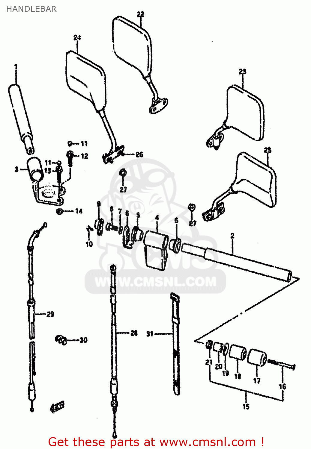 HANDLEBAR RG80 1991 (M) FRANCE GERMANY (E04 E22)