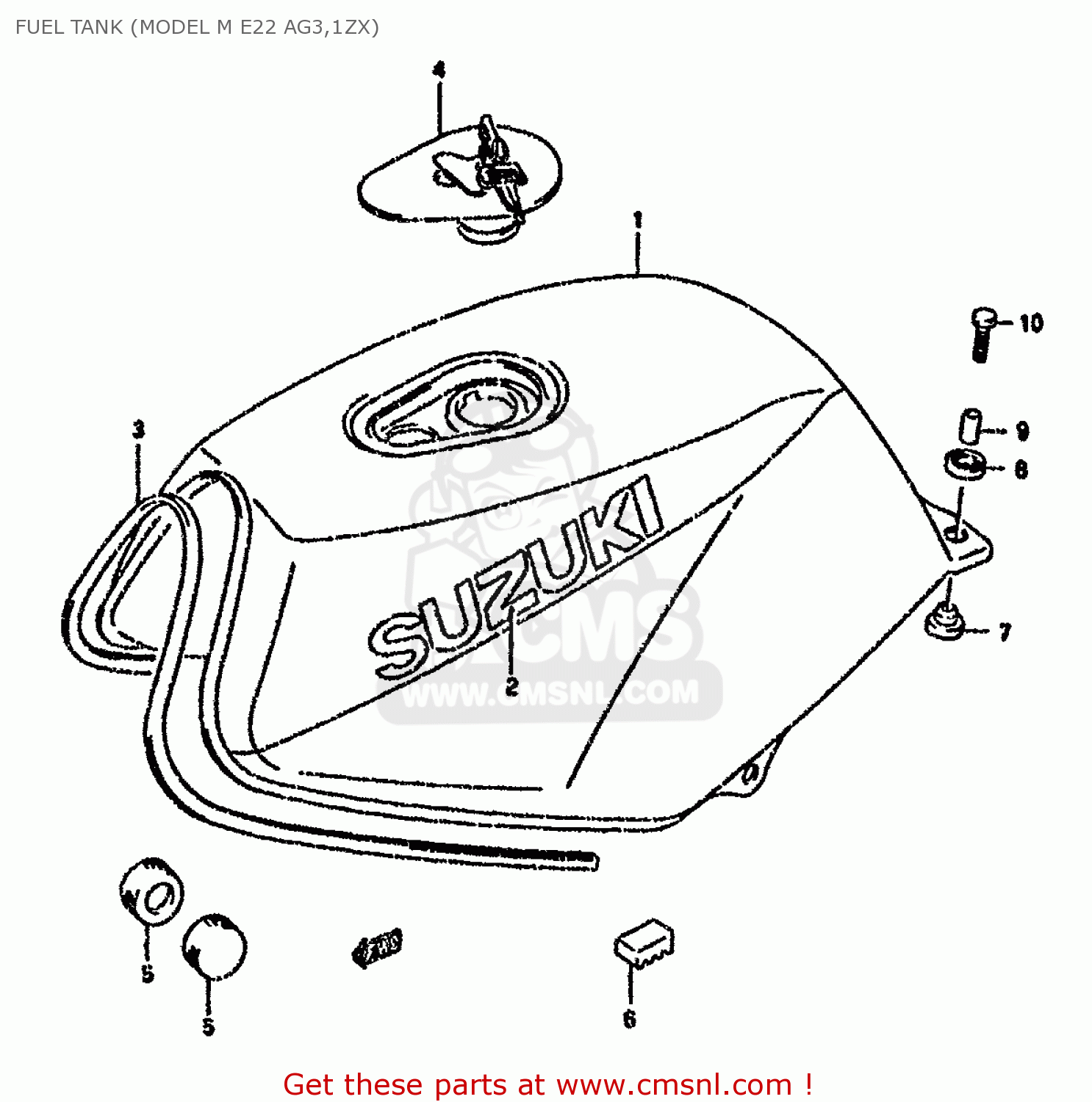 FUEL TANK (MODEL M E22 AG3,1ZX) RG80C 1985 (F) FRANCE GERMANY (E04 E22)