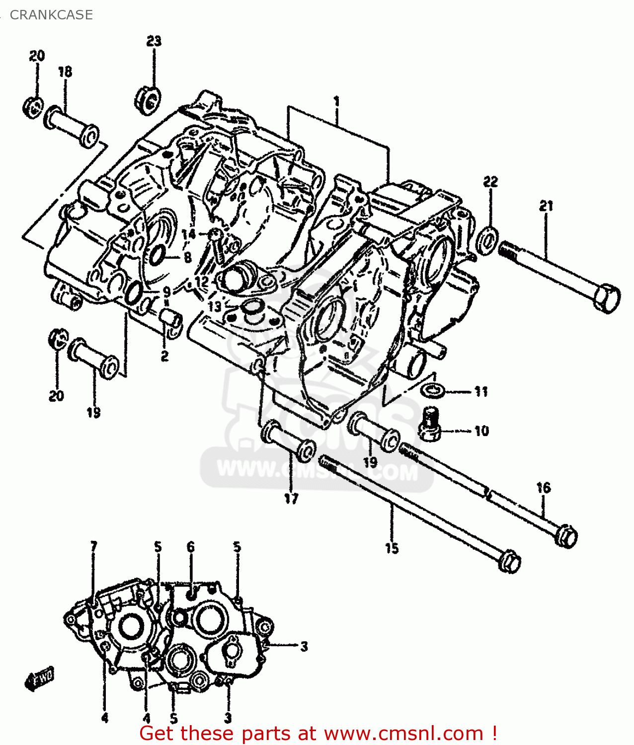 CRANKCASE RG80C 1985 (F) FRANCE GERMANY (E04 E22)