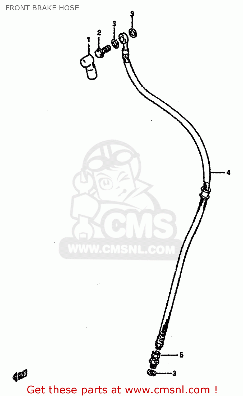 FRONT BRAKE HOSE RG80C 1985 (F) FRANCE GERMANY (E04 E22)