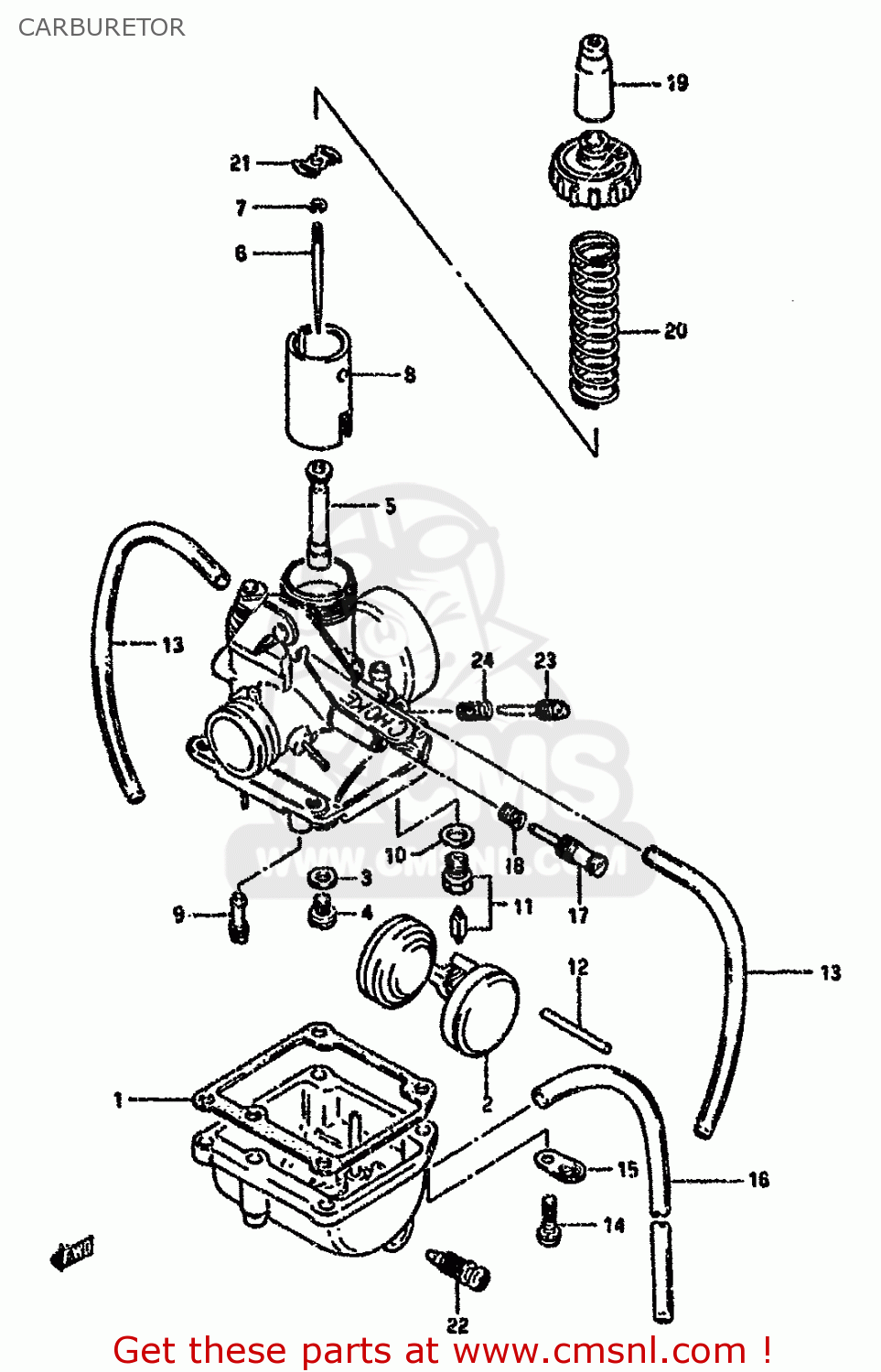 CARBURETOR RG80C 1985 (F) FRANCE GERMANY (E04 E22)