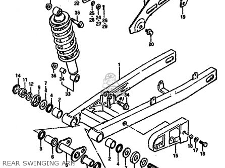REAR SWINGING ARM - RG80C 1985 (F) FRANCE GERMANY (E04 E22)