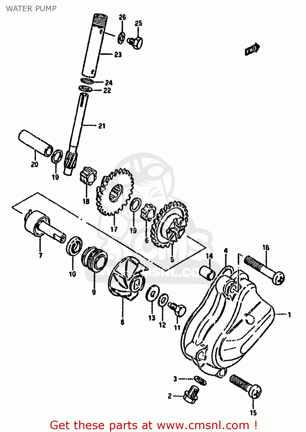 WATER PUMP RG80C 1987 (H) FRANCE GERMANY (E04 E22)