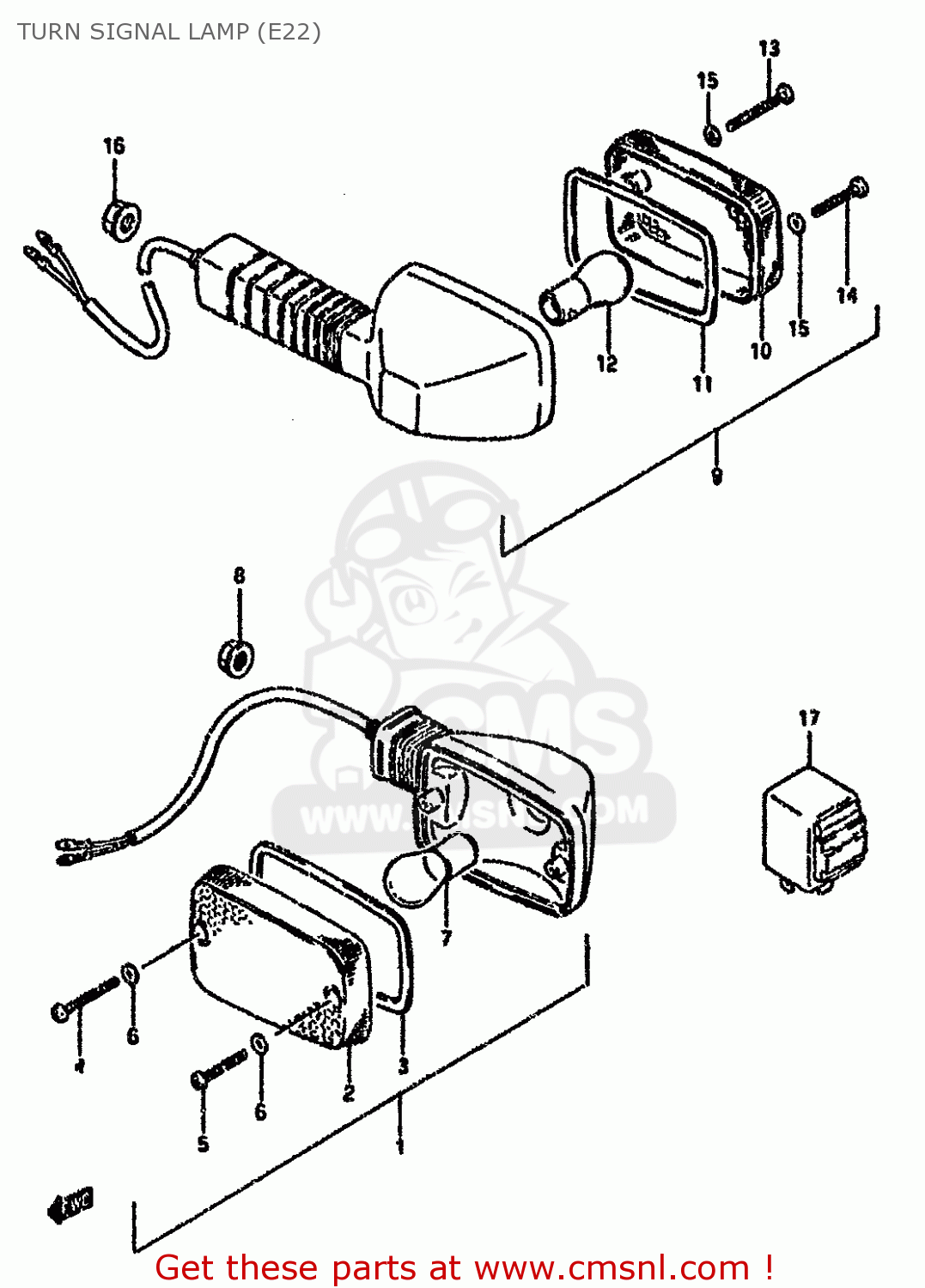 TURN SIGNAL LAMP (E22) RG80C 1987 (H) FRANCE GERMANY (E04 E22)