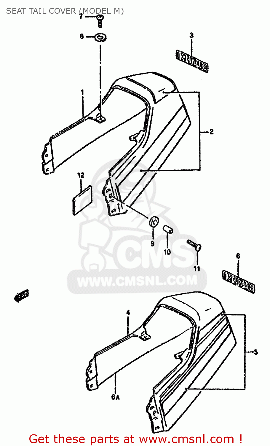 SEAT TAIL COVER (MODEL M) RG80C 1987 (H) FRANCE GERMANY (E04 E22)