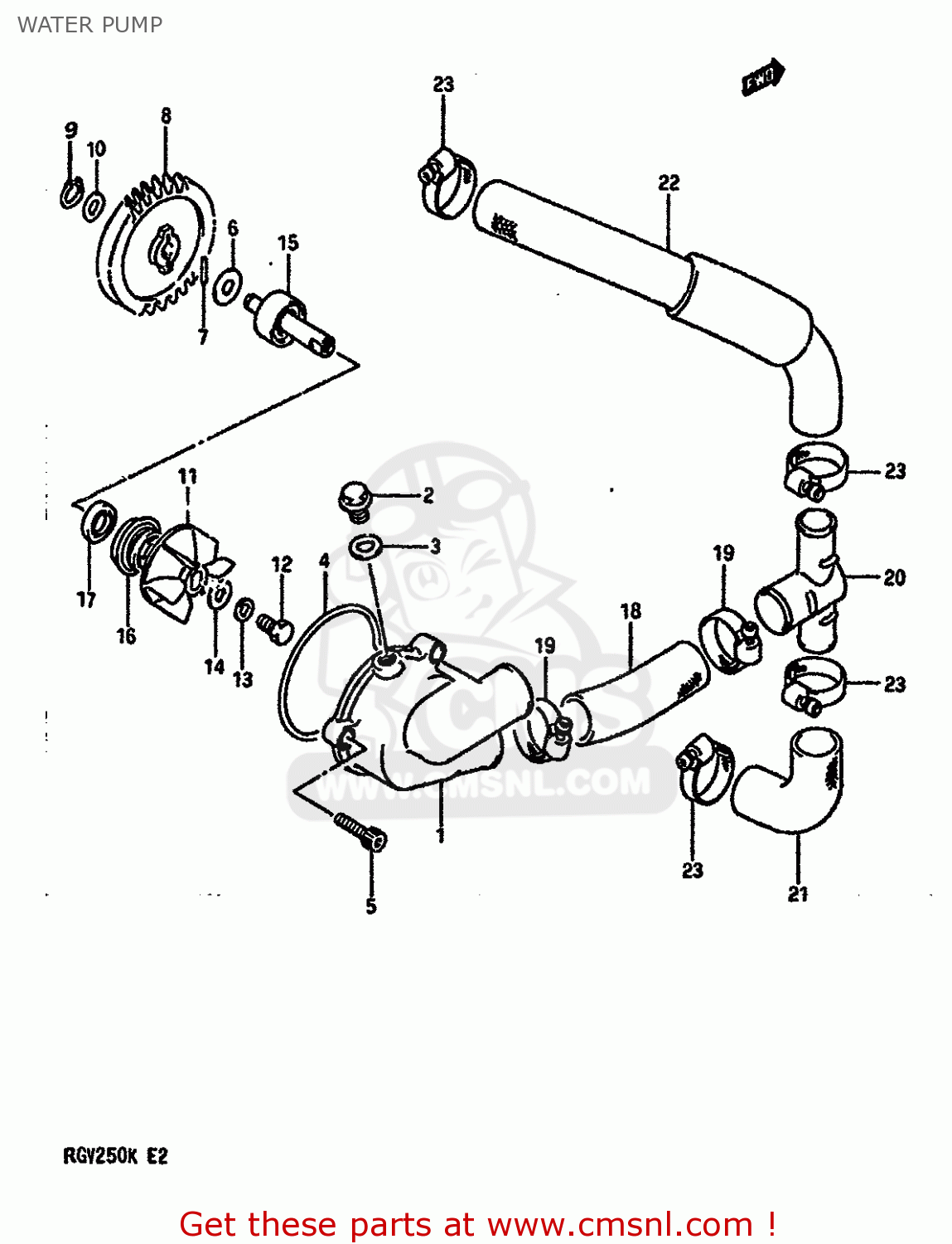 WATER PUMP RGV250 1989 (K) (E02 E04 E21 E24 E34)