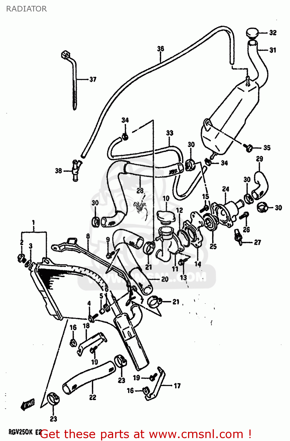 RADIATOR RGV250 1989 (K) (E02 E04 E21 E24 E34)