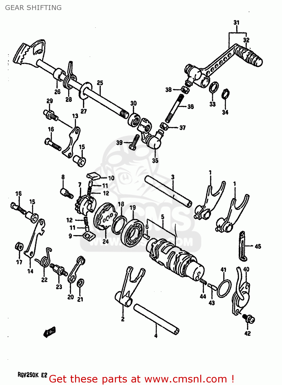 GEAR SHIFTING RGV250 1989 (K) (E02 E04 E21 E24 E34)