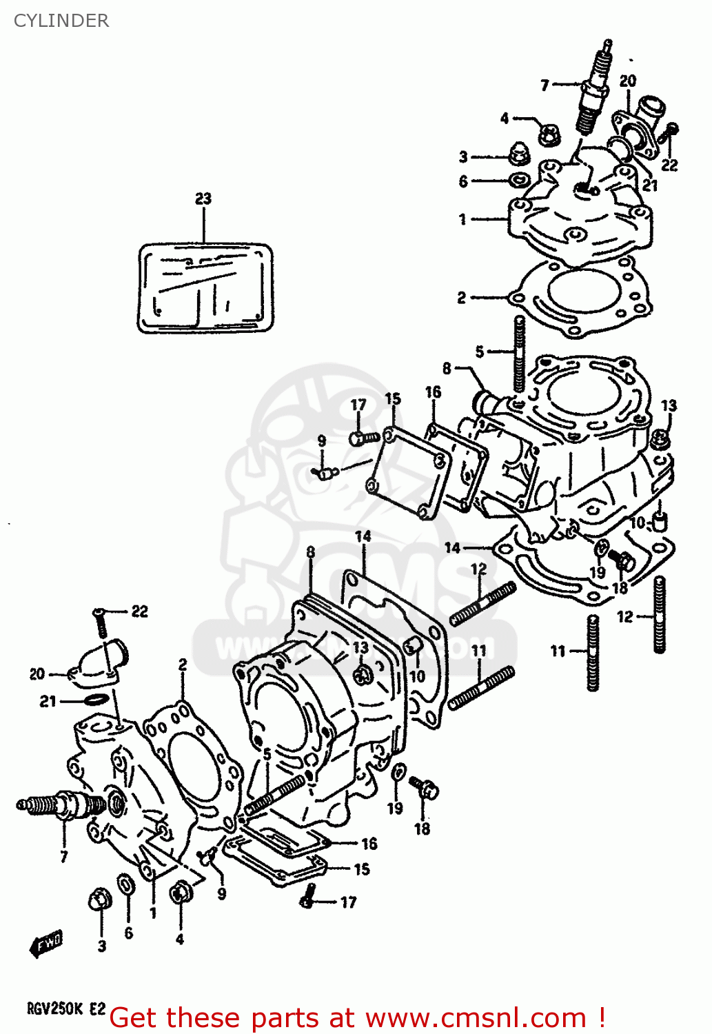 CYLINDER RGV250 1989 (K) (E02 E04 E21 E24 E34)