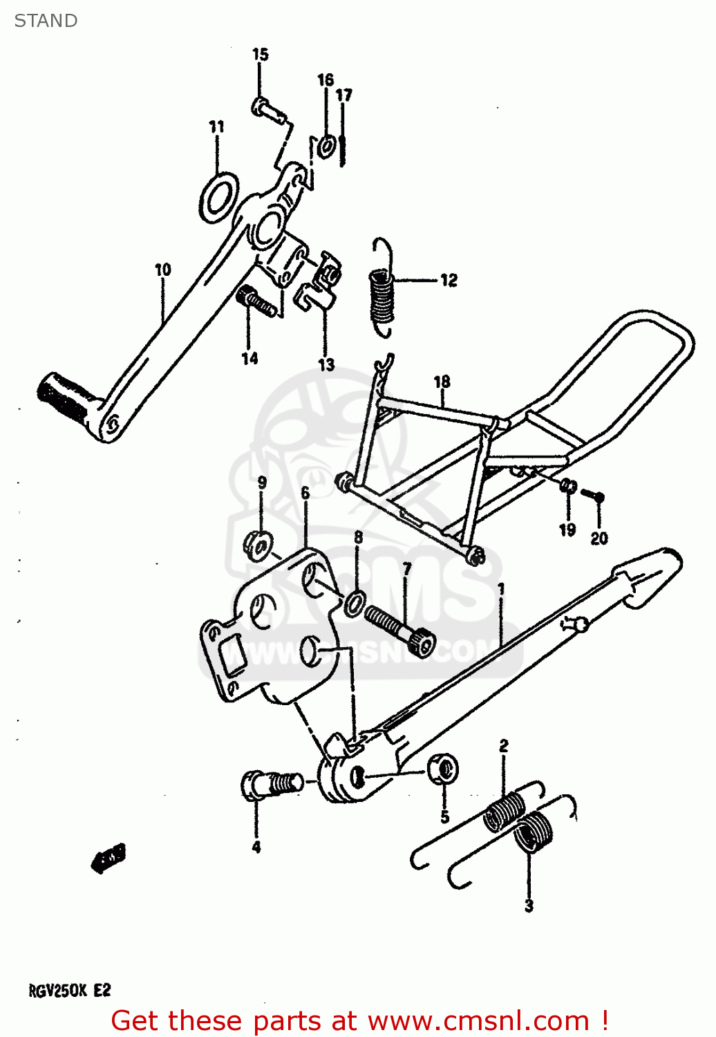 STAND RGV250 1989 (K) (E02 E04 E21 E24 E34)