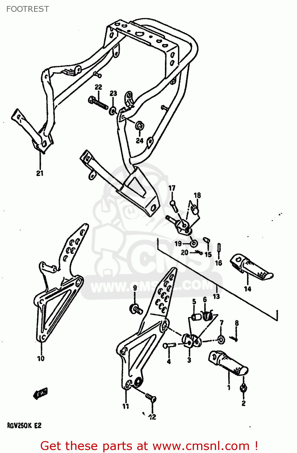 FOOTREST RGV250 1989 (K) (E02 E04 E21 E24 E34)