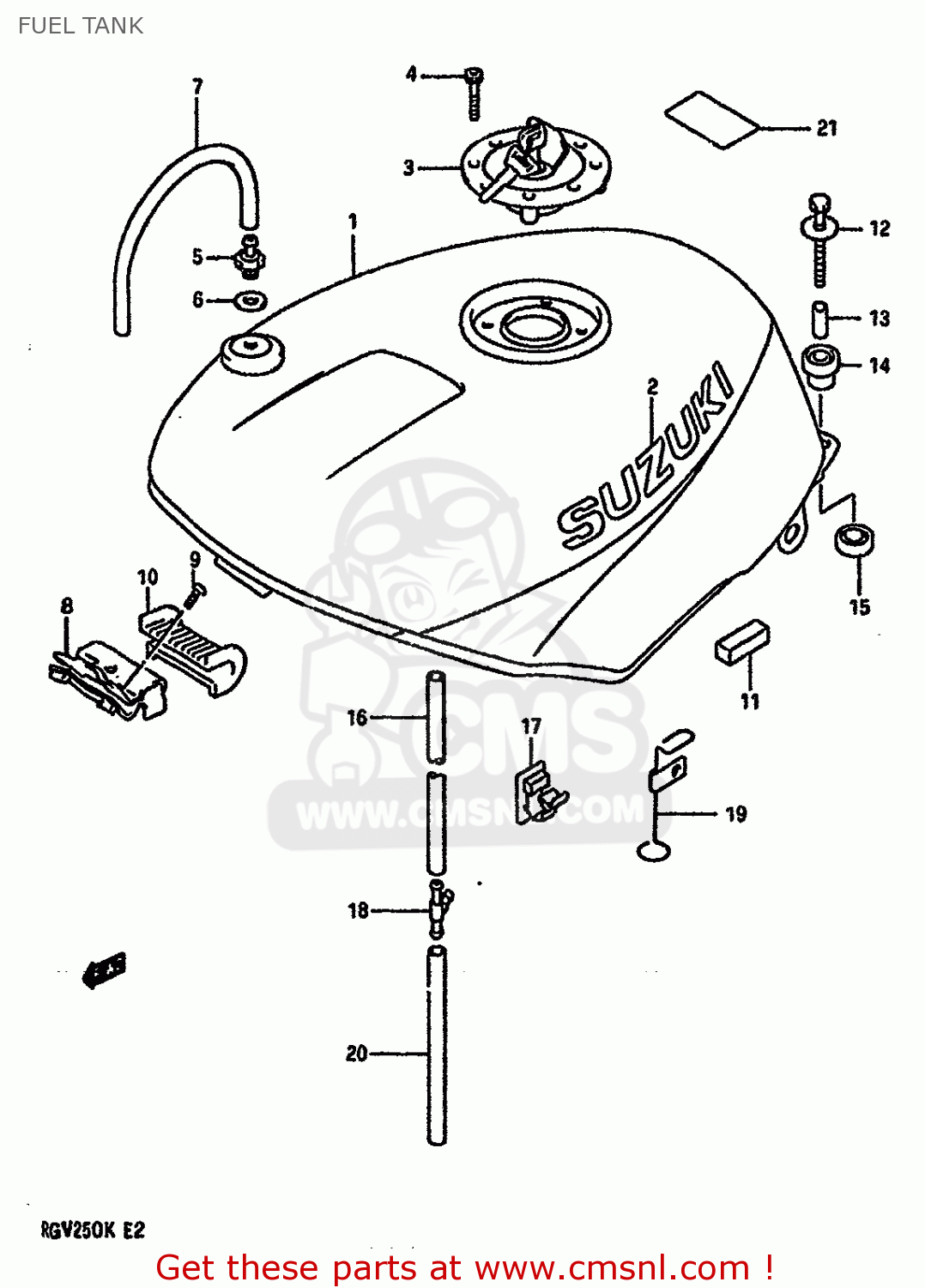 FUEL TANK RGV250 1989 (K) (E02 E04 E21 E24 E34)
