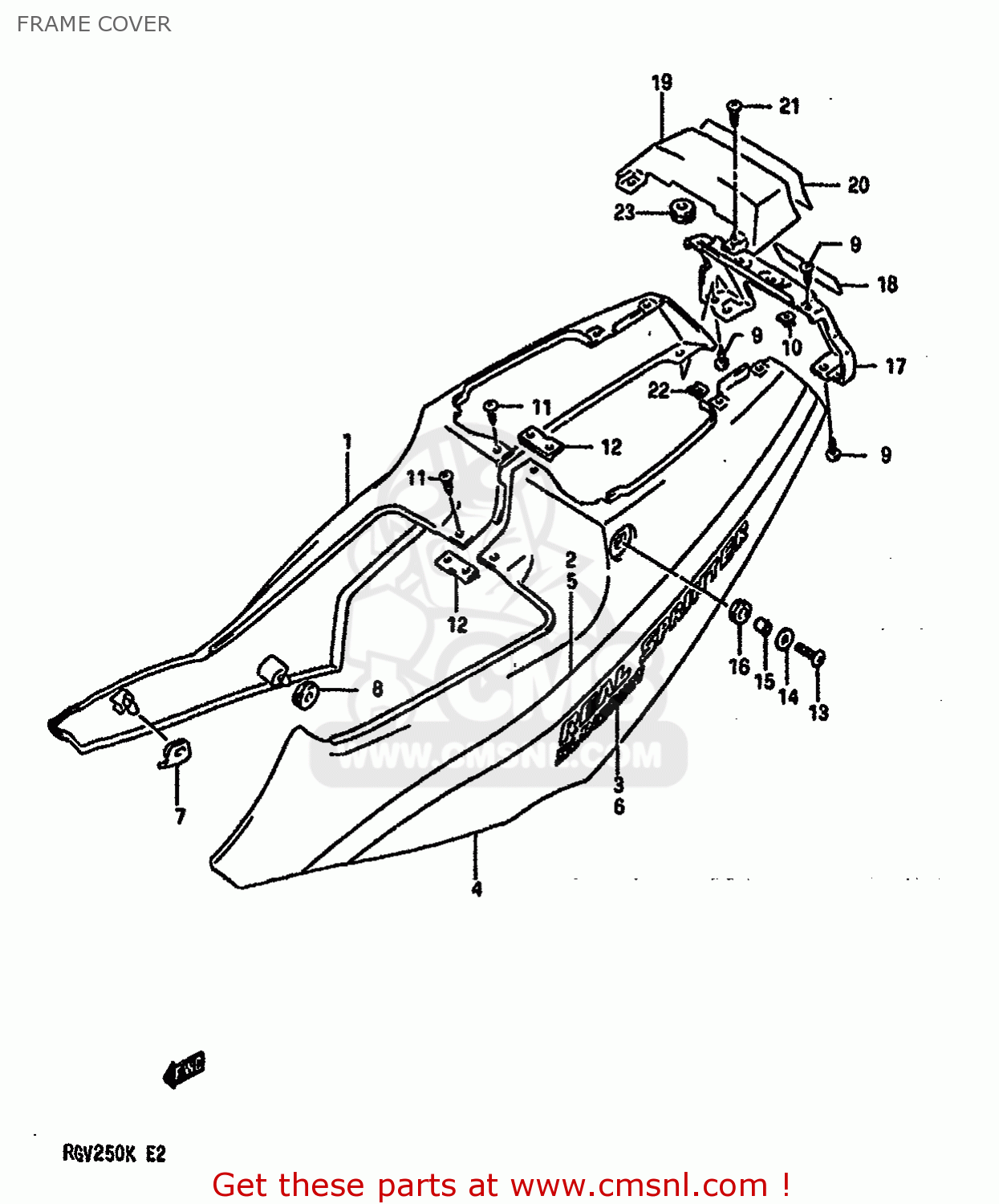 FRAME COVER RGV250 1989 (K) (E02 E04 E21 E24 E34)
