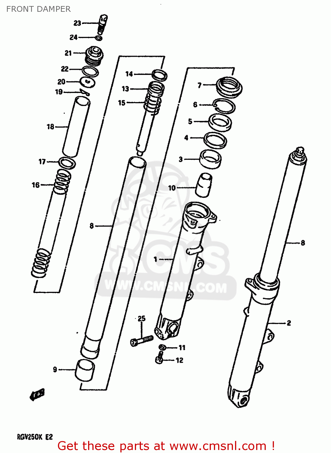 FRONT DAMPER RGV250 1989 (K) (E02 E04 E21 E24 E34)