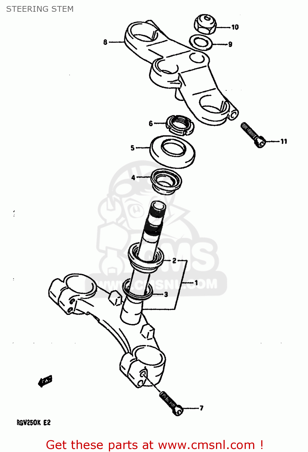 STEERING STEM RGV250 1989 (K) (E02 E04 E21 E24 E34)