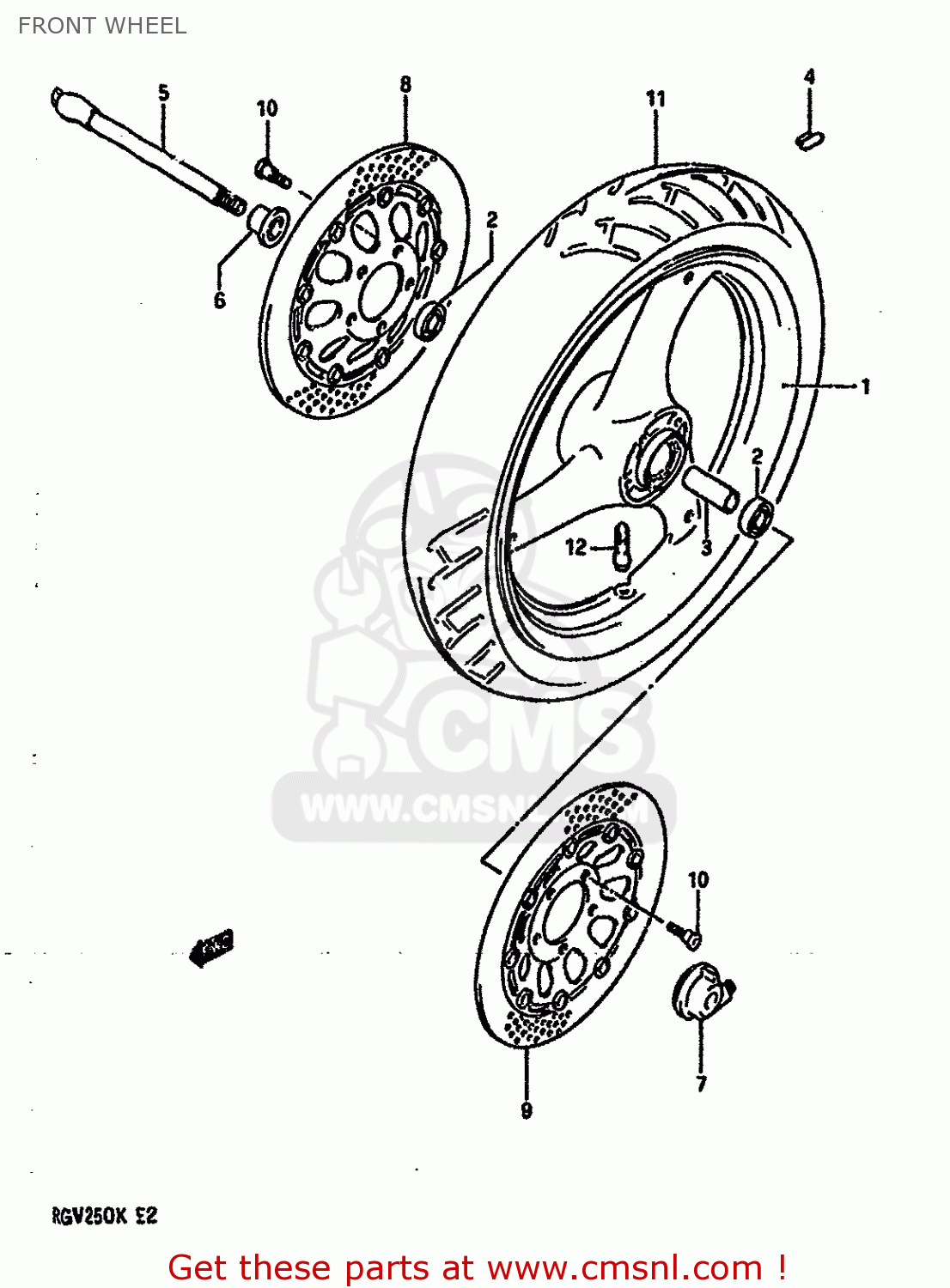 FRONT WHEEL RGV250 1989 (K) (E02 E04 E21 E24 E34)