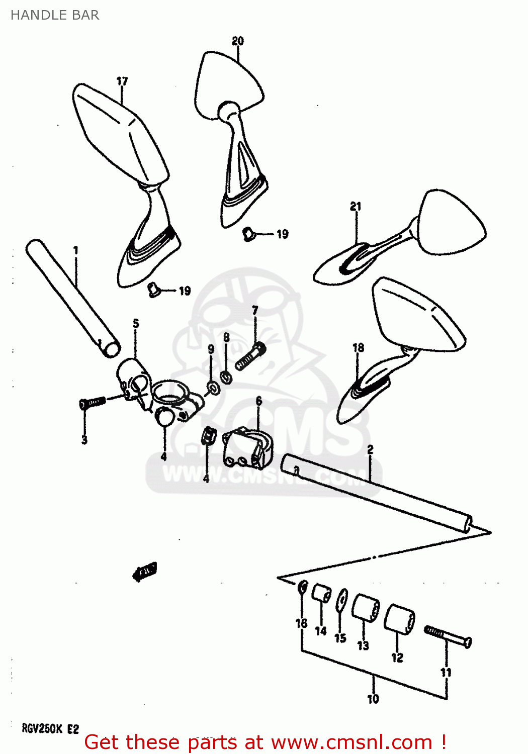 HANDLE BAR RGV250 1989 (K) (E02 E04 E21 E24 E34)