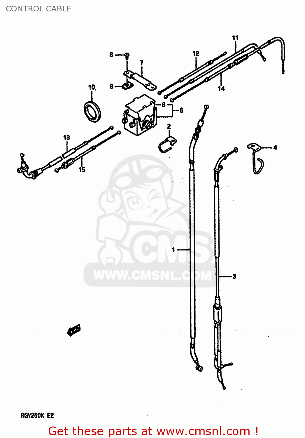 CONTROL CABLE RGV250 1989 (K) (E02 E04 E21 E24 E34)