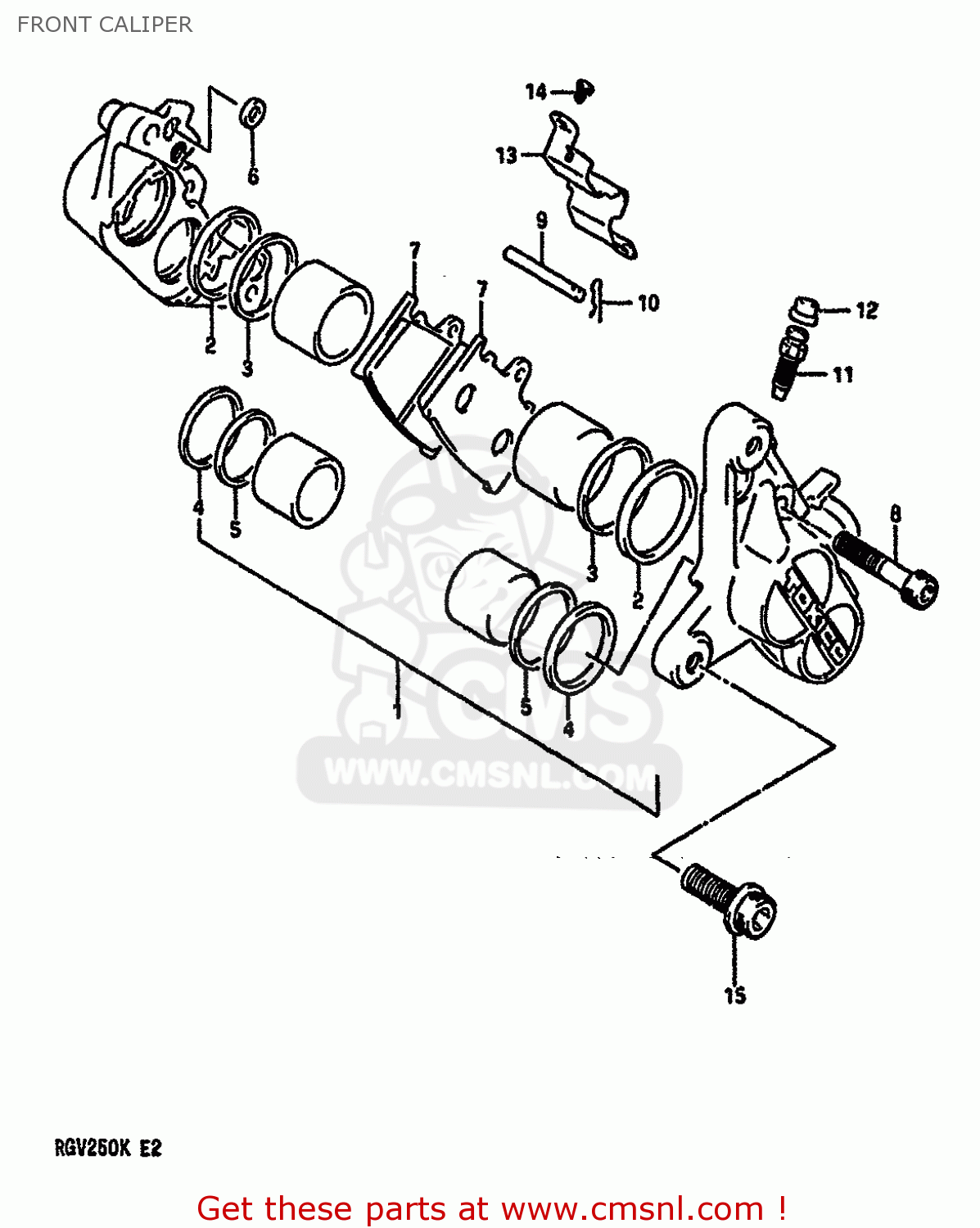 FRONT CALIPER RGV250 1989 (K) (E02 E04 E21 E24 E34)