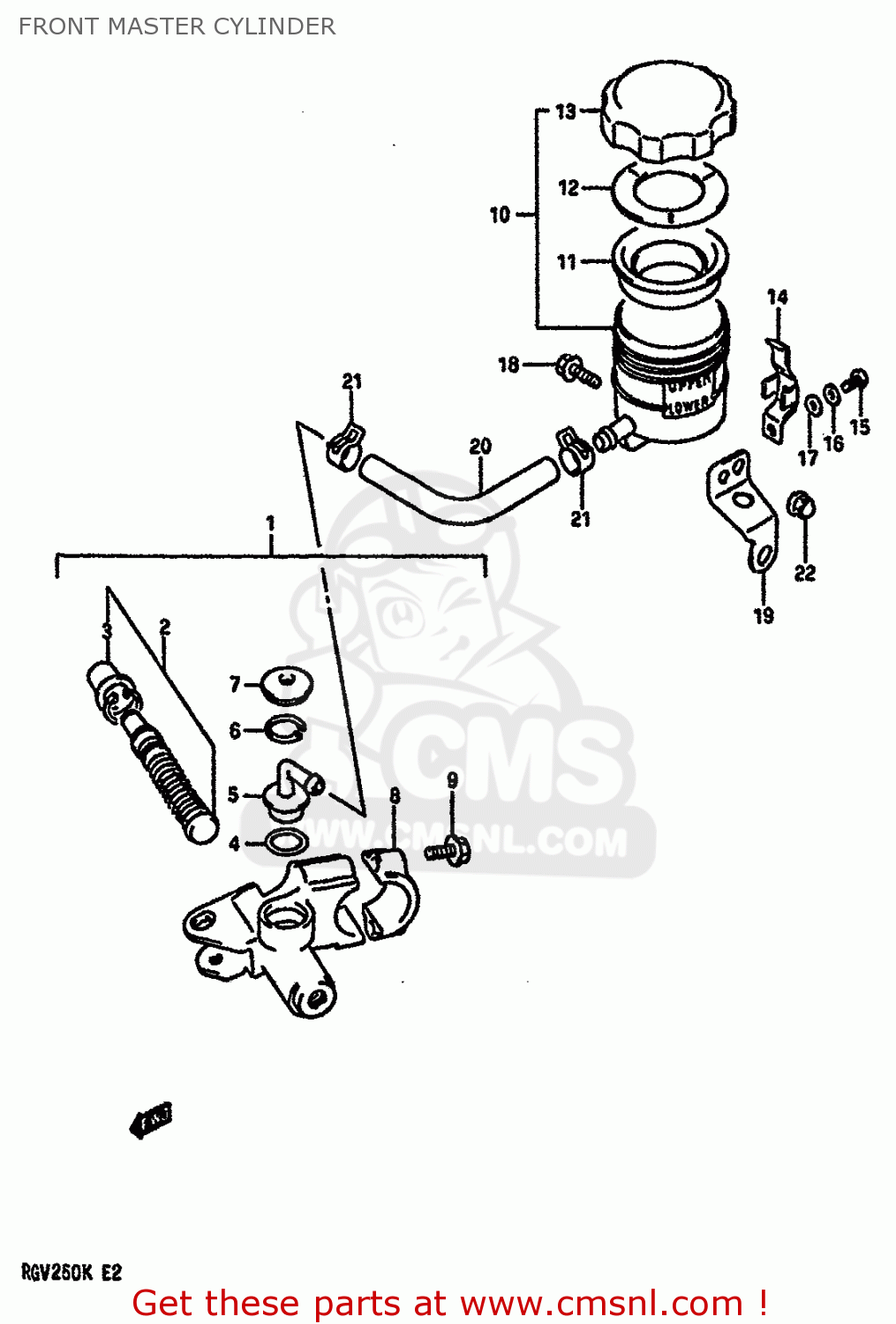FRONT MASTER CYLINDER RGV250 1989 (K) (E02 E04 E21 E24 E34)