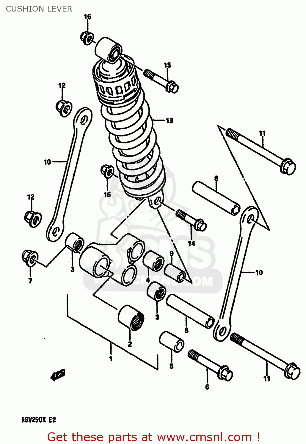 CUSHION LEVER RGV250 1989 (K) (E02 E04 E21 E24 E34)