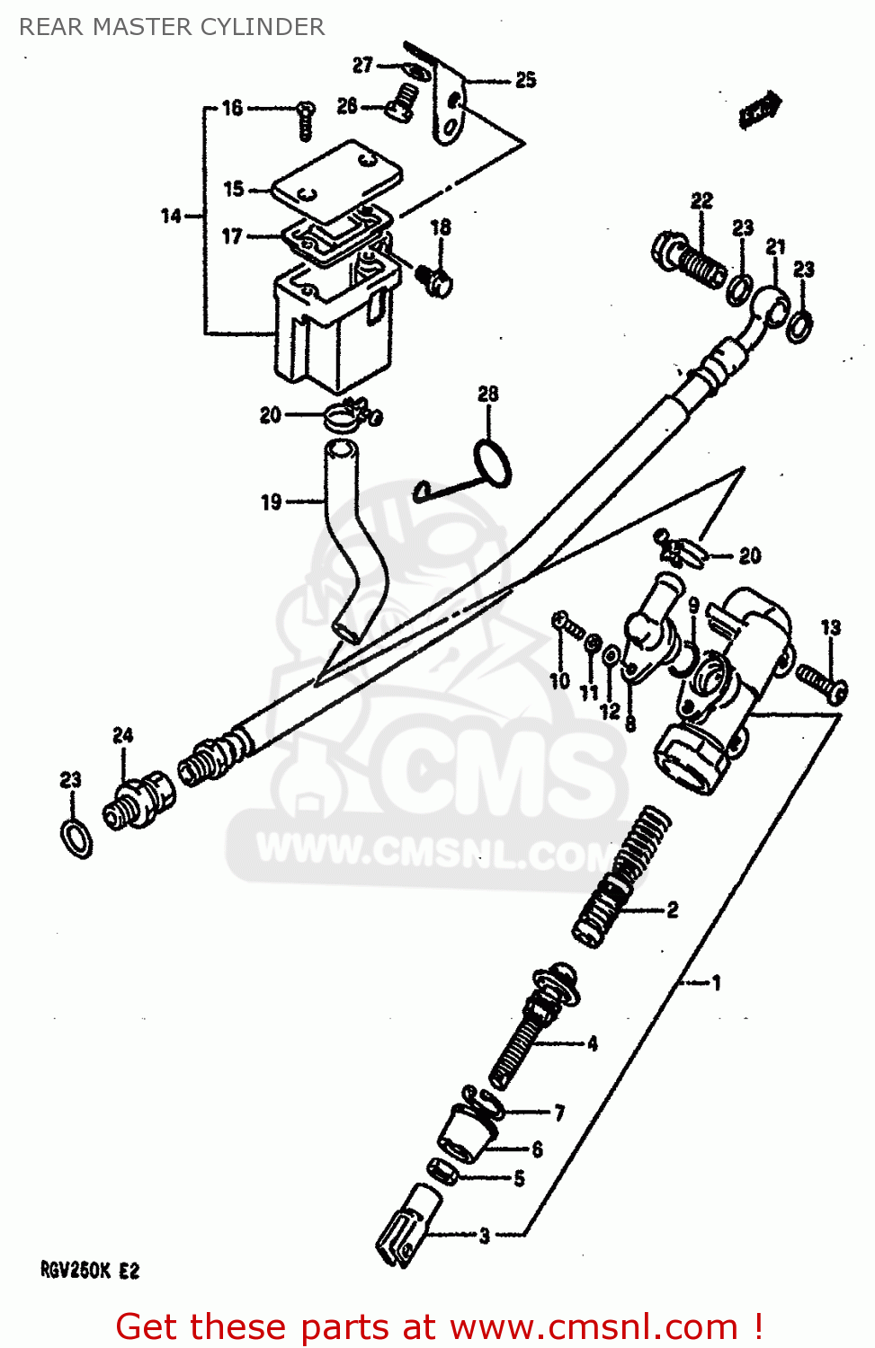 REAR MASTER CYLINDER RGV250 1989 (K) (E02 E04 E21 E24 E34)