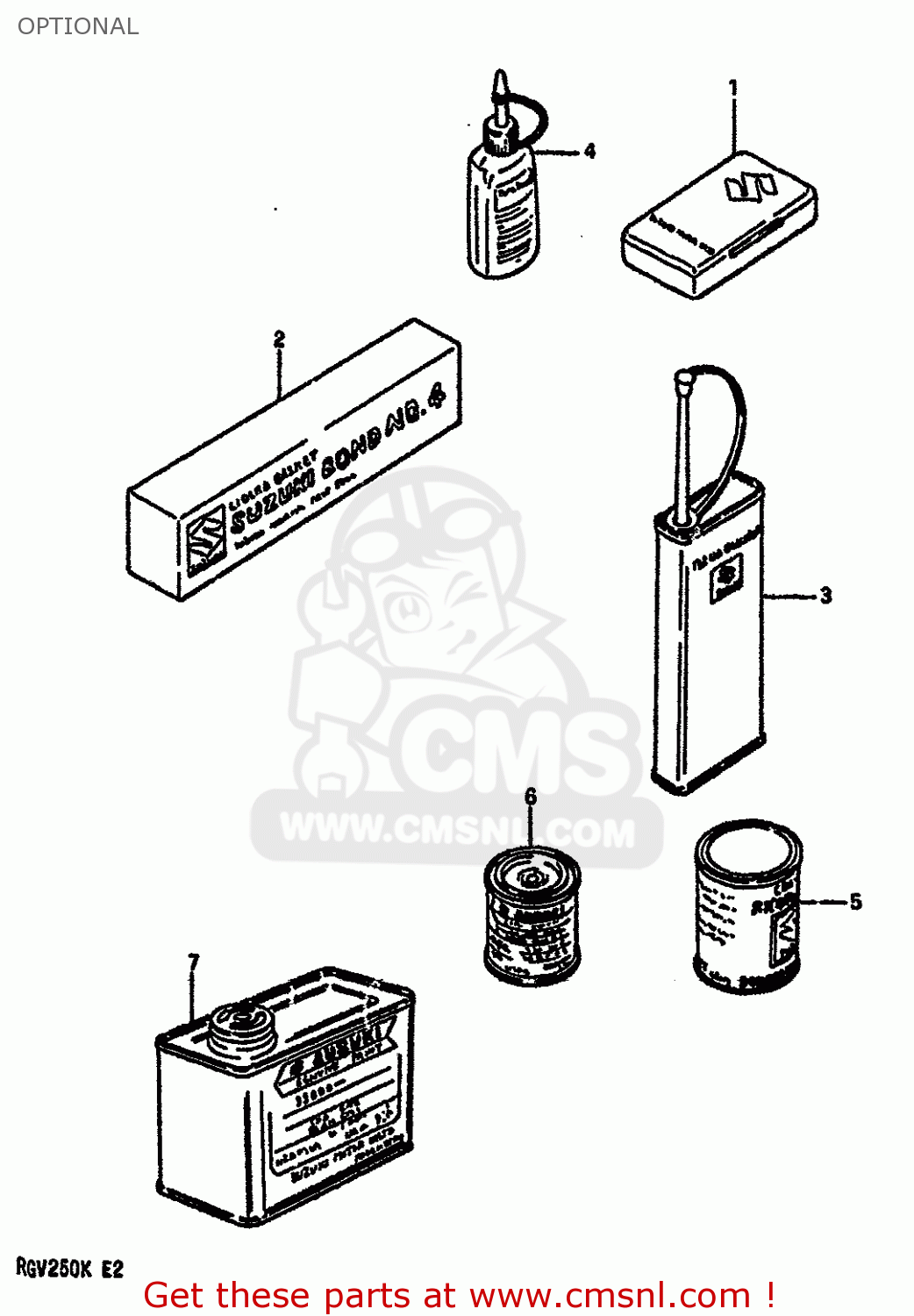 OPTIONAL RGV250 1989 (K) (E02 E04 E21 E24 E34)