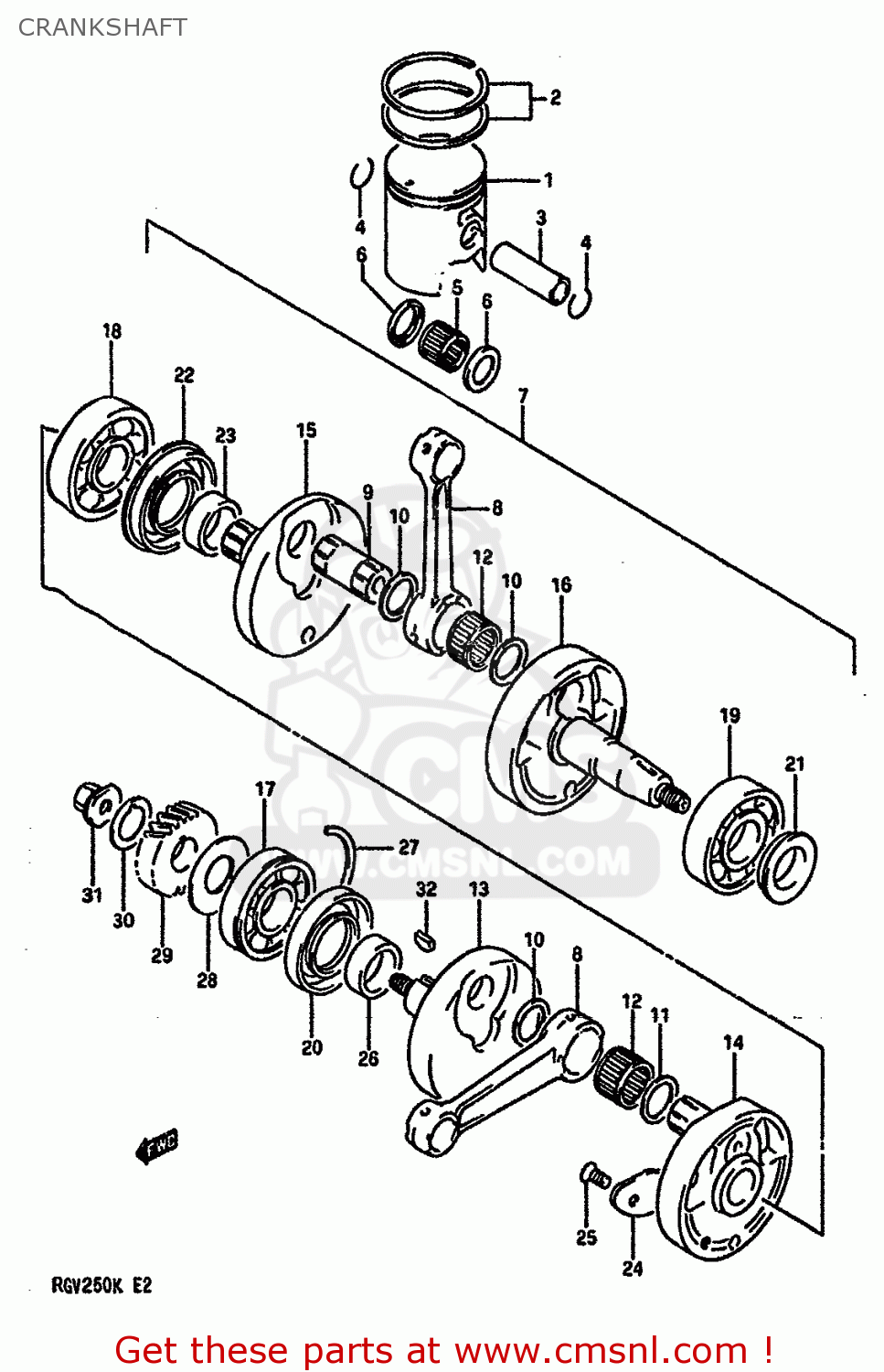 CRANKSHAFT RGV250 1989 (K) (E02 E04 E21 E24 E34)