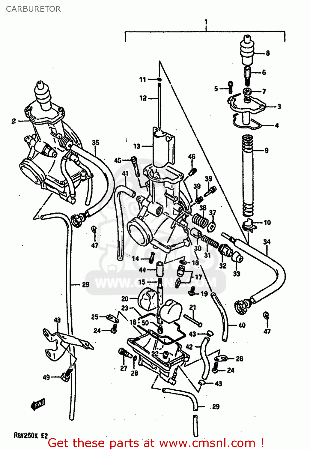 CARBURETOR RGV250 1989 (K) (E02 E04 E21 E24 E34)