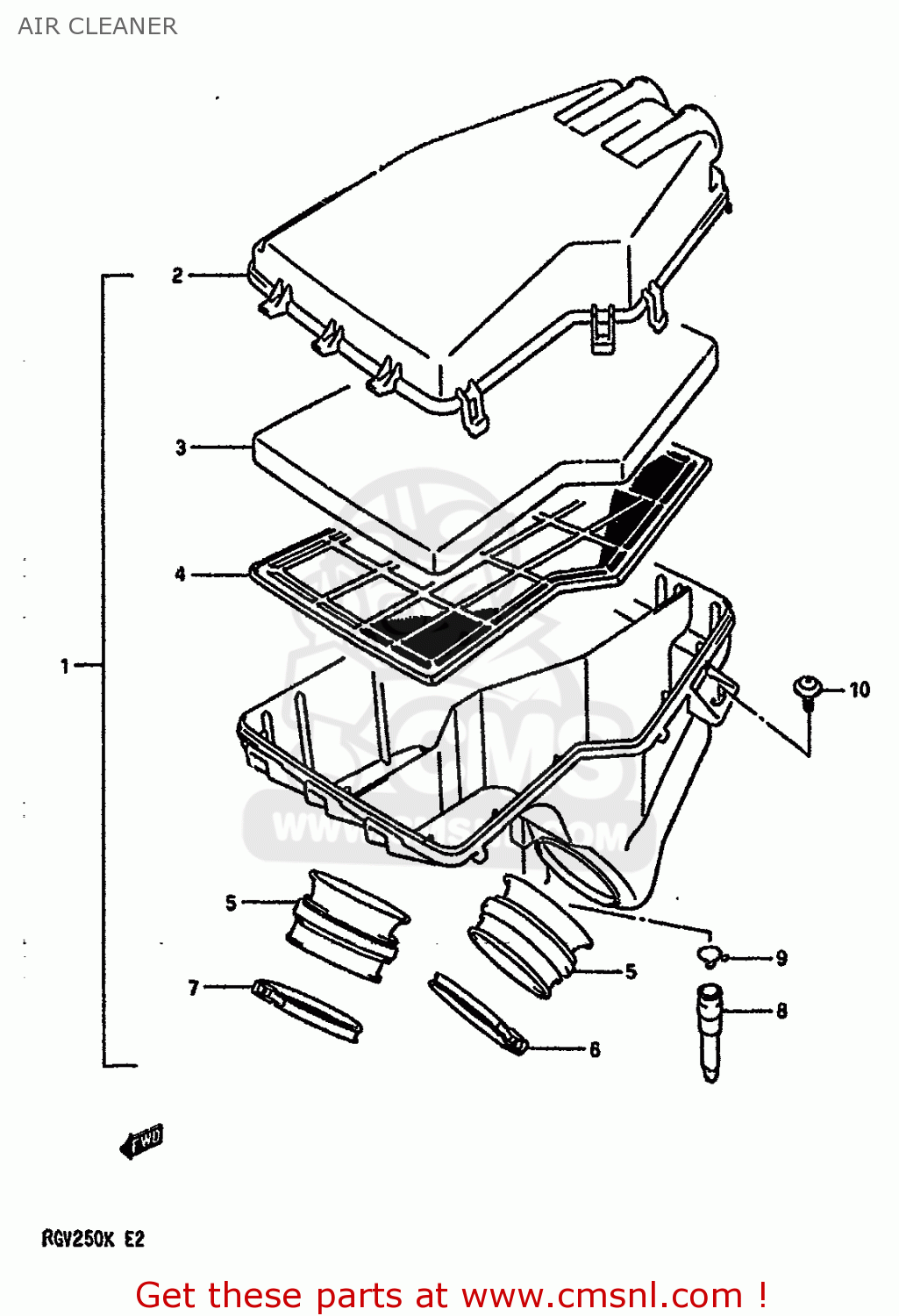 AIR CLEANER RGV250 1989 (K) (E02 E04 E21 E24 E34)