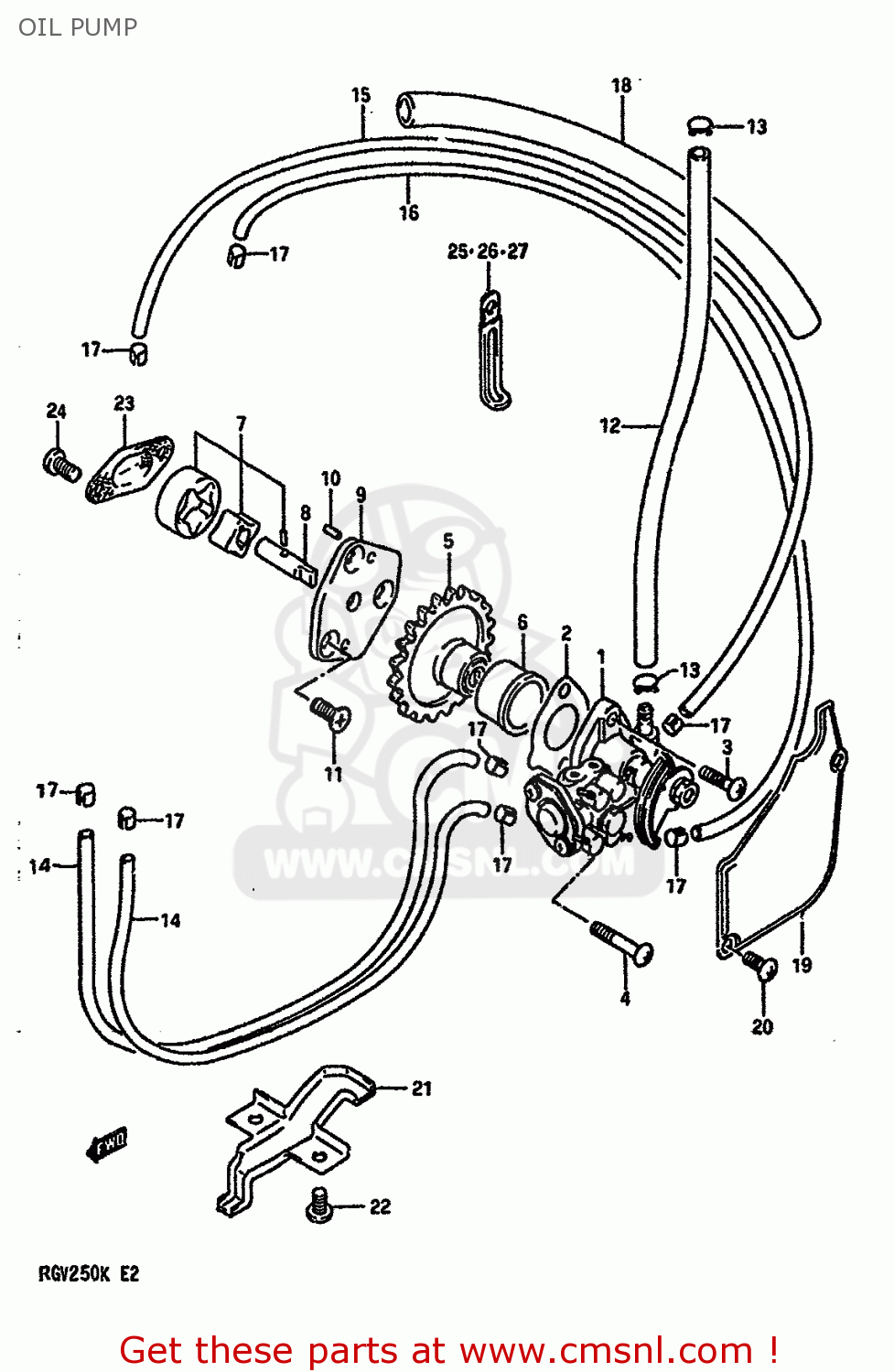 OIL PUMP RGV250 1989 (K) (E02 E04 E21 E24 E34)
