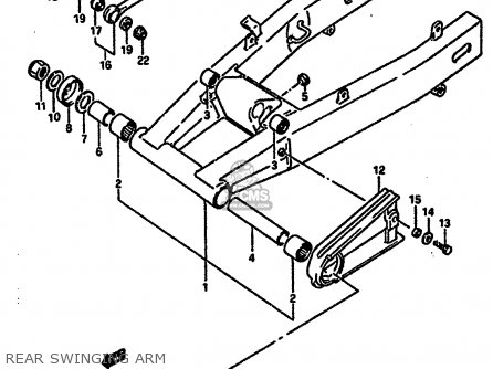 REAR SWINGING ARM - RGV250 1989 (K) (E02 E04 E21 E24 E34)