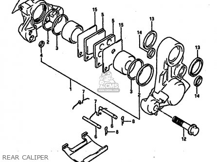 REAR CALIPER - RGV250 1989 (K) (E02 E04 E21 E24 E34)